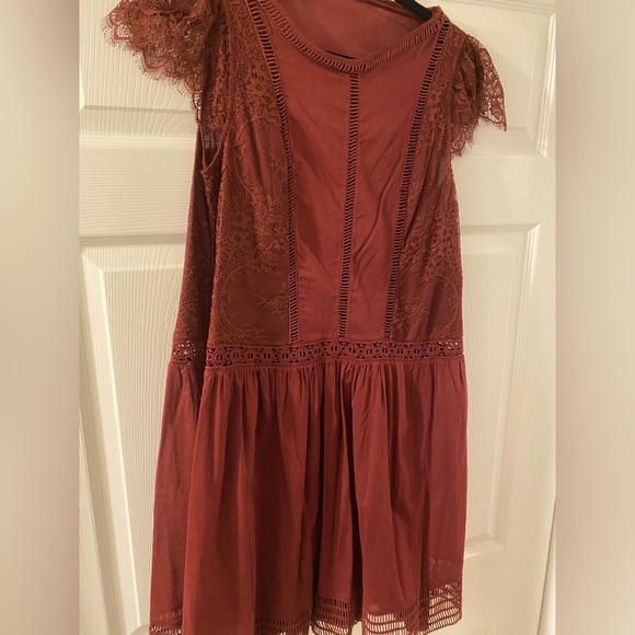 Floriet from Anthropologie VGUC Burgandy Drop Waist Dress - Picture 3 of 8